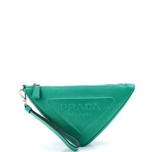 Prada Triangle Logo Wristlet Pouch #233687P87B